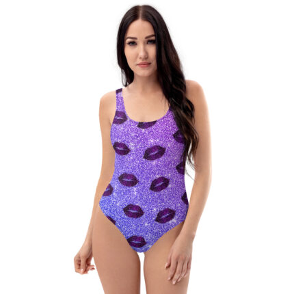 Purple Multiple Lips Swimsuit