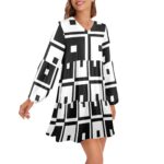 Spring Checked Black & White Dress