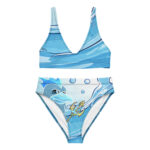 Recycled High-waisted Bikini Aqua Chicken