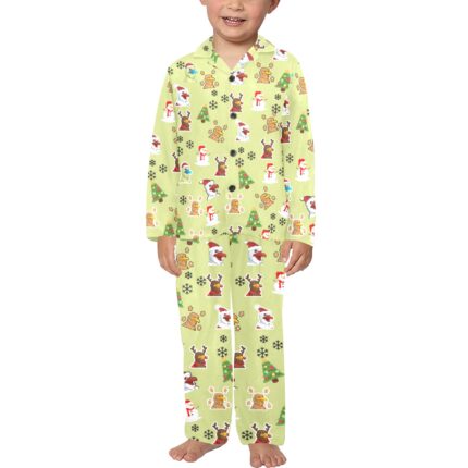 Christmas 2 Little Boys' V-Neck Long Pajama Set