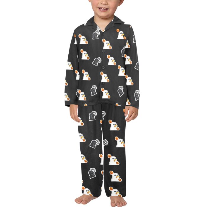 Spooky Chickens Little Boys' V-Neck Long Pajama Set