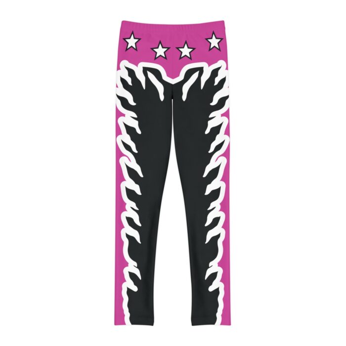 Bret Hart Wrestling Leggings For Youth Plain Pink and Black