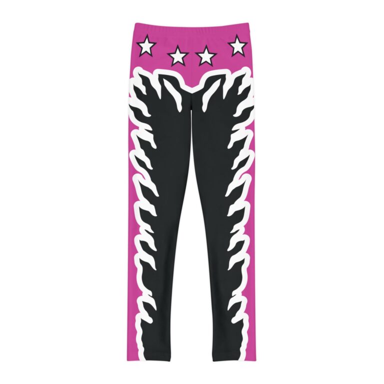 Bret Hart Wrestling Leggings For Youth Plain Pink and Black