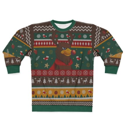 Reindeer Chicken Knitted-Style Christmas Sweater