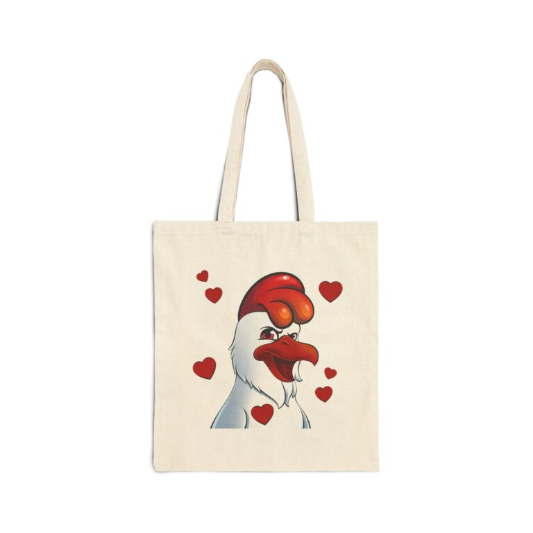 Valentines Chickens Canvas Tote Bag