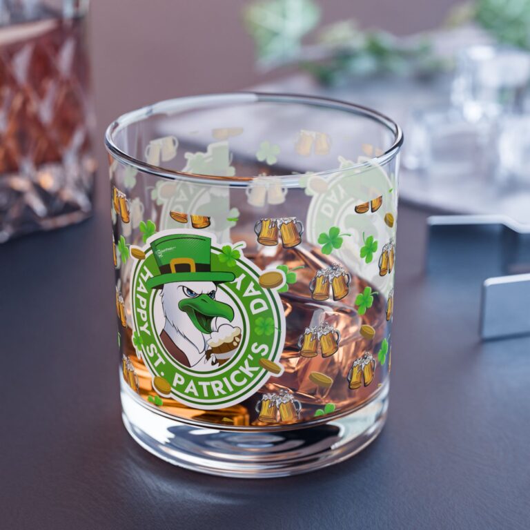 St Paddys Day Chicken Rock Glass, 10oz