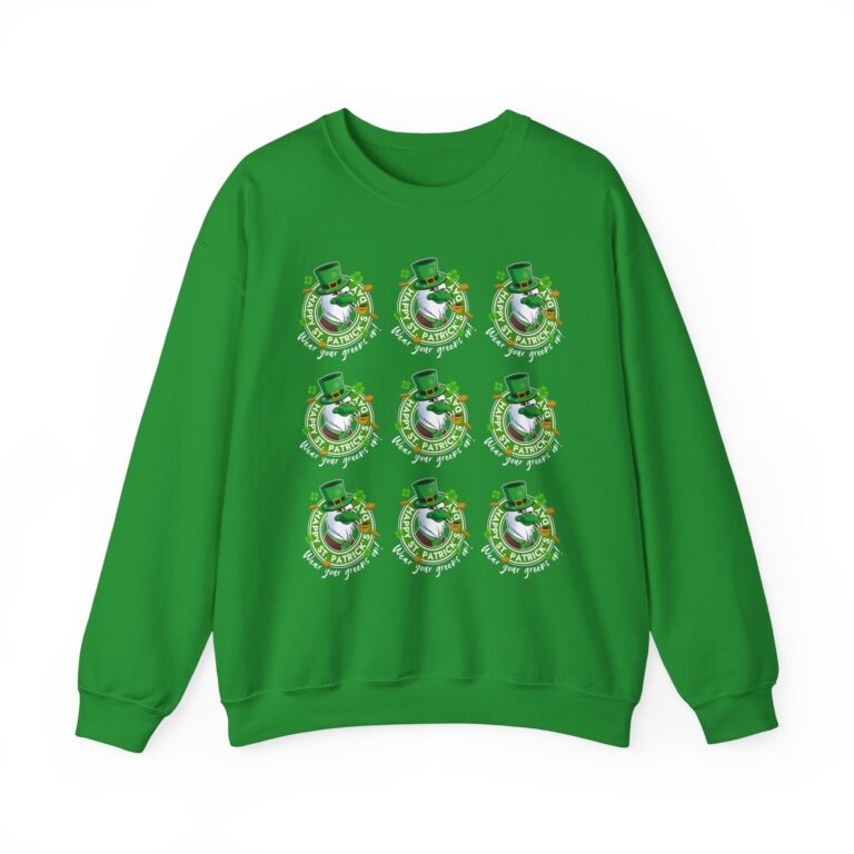 St. Patrick’s Day Sweatshirt – Chicken Graphic Pattern